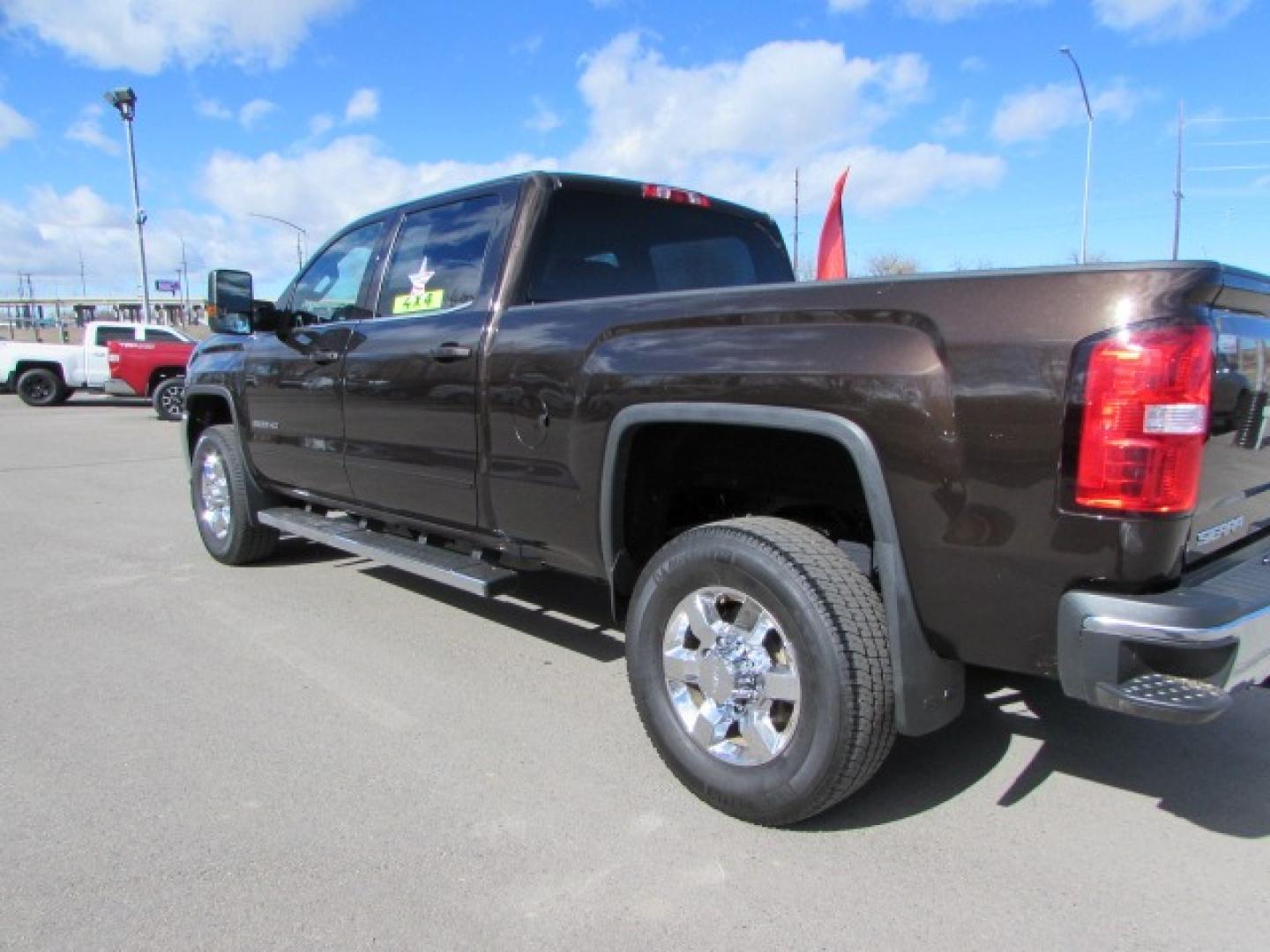 2018 Dark Mahogany /Gray GMC Sierra 2500HD SLE (1GT12SEG7JF) with an 6.0 Gasoline V8 engine, Heavy Duty 6 speed automatic transmission, located at 4562 State Avenue, Billings, MT, 59101, (406) 896-9833, 45.769516, -108.526772 - Photo#1